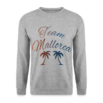 team mallorca - Unisex Pullover - Weißgrau meliert - Vorne - Alina (178cm) & Michal (187cm)