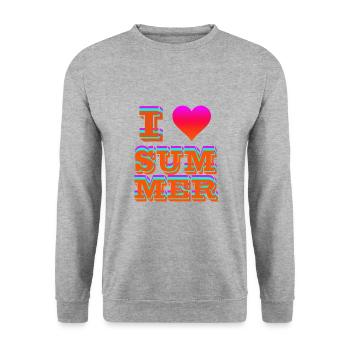 J'aime l'été - Sweat-shirt Unisexe - gris chiné - Devant - Alina (178cm) & Michal (187cm)