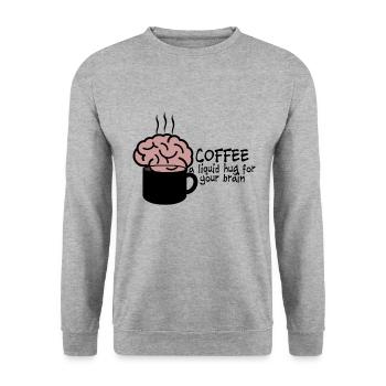 Coffee - Unisex Pullover - Weißgrau meliert - Vorne - Alina (178cm) & Michal (187cm)