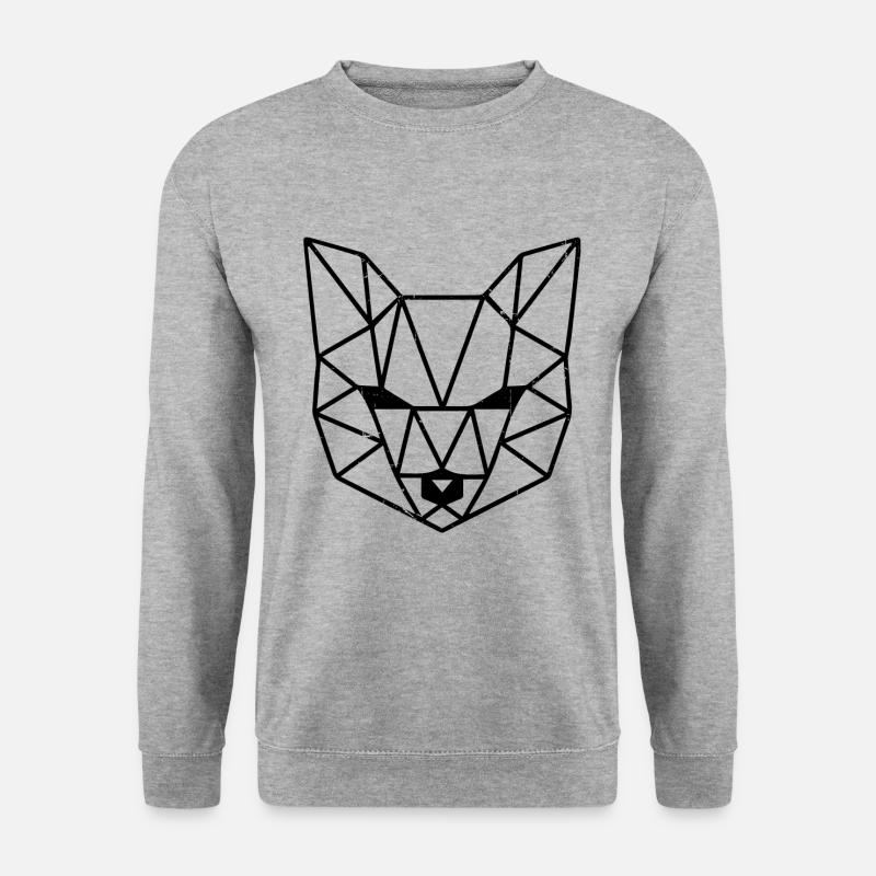 Fox. Geometrical. - Unisex Pullover - Weißgrau meliert