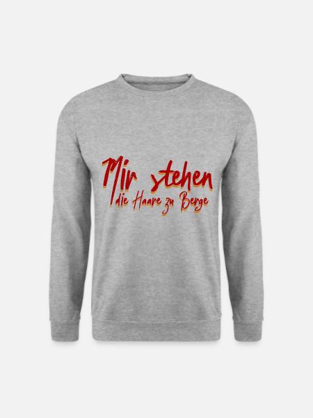 Mir stehen die Haare zu Berge. - Unisex Pullover - Weißgrau meliert