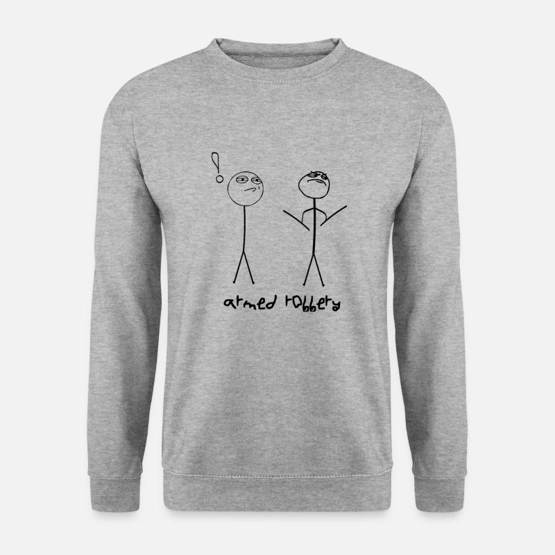 Armed robbery - Unisex Pullover - Weißgrau meliert