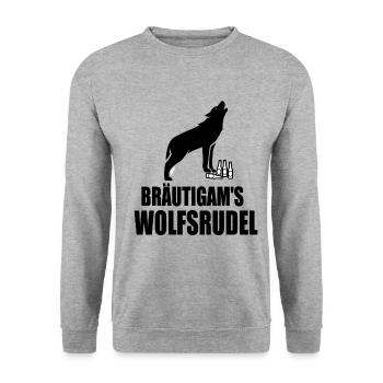 Bräutigam's Wolfsrudel - Unisex Pullover - Weißgrau meliert - Vorne - Alina (178cm) & Michal (187cm)