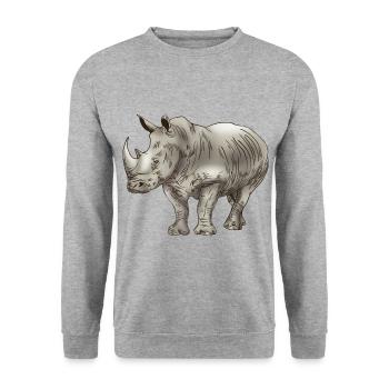 Rhino pachyderm rhino - Unisex Sweatshirt - salt & pepper - Front - Alina (178cm) & Michal (187cm)