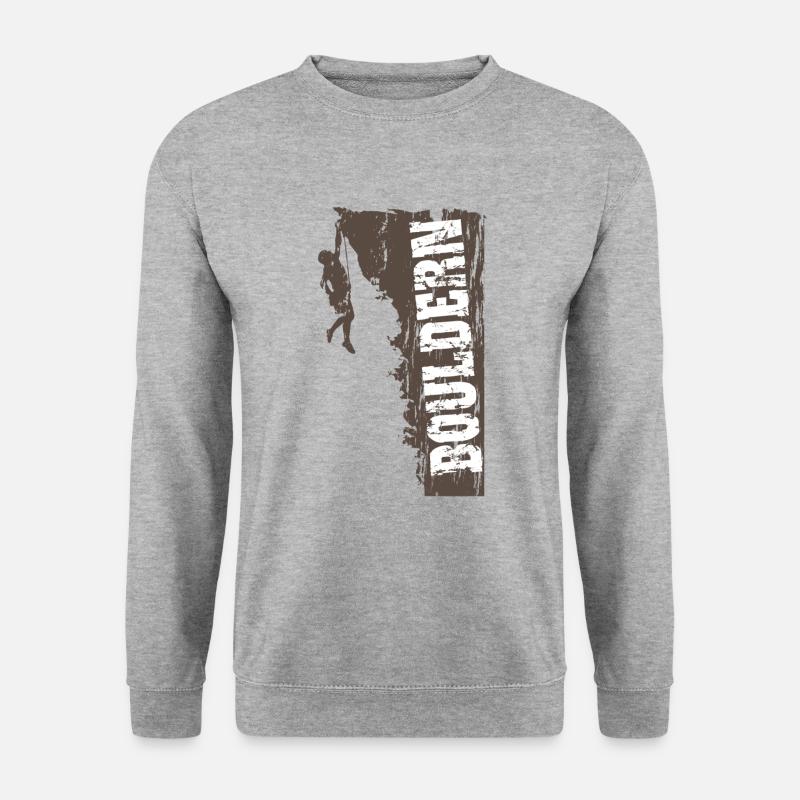 Bouldern. Klettern. - Unisex Pullover - Weißgrau meliert