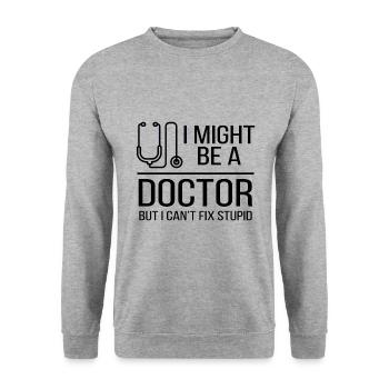 Docteur disant - Sweat-shirt Unisexe - gris chiné - Devant - Alina (178cm) & Michal (187cm)