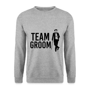 Team Groom - Unisex Sweatshirt - salt & pepper - Front - Alina (178cm) & Michal (187cm)