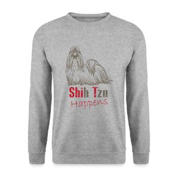 Shit happens - Unisex Sweatshirt - salt & pepper - Front - Alina (178cm) & Michal (187cm)