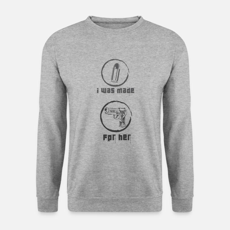 Gun Shell Patron - Unisex Pullover - Weißgrau meliert