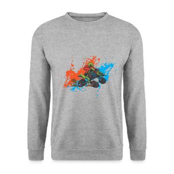 Quad - Sweat-shirt Unisexe - gris chiné - Devant - Alina (178cm) & Michal (187cm)