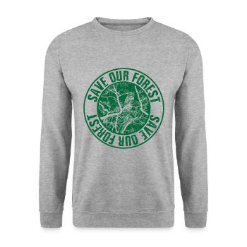 Save Forest - Sweat-shirt Unisexe - gris chiné - Devant - Alina (178cm) & Michal (187cm)