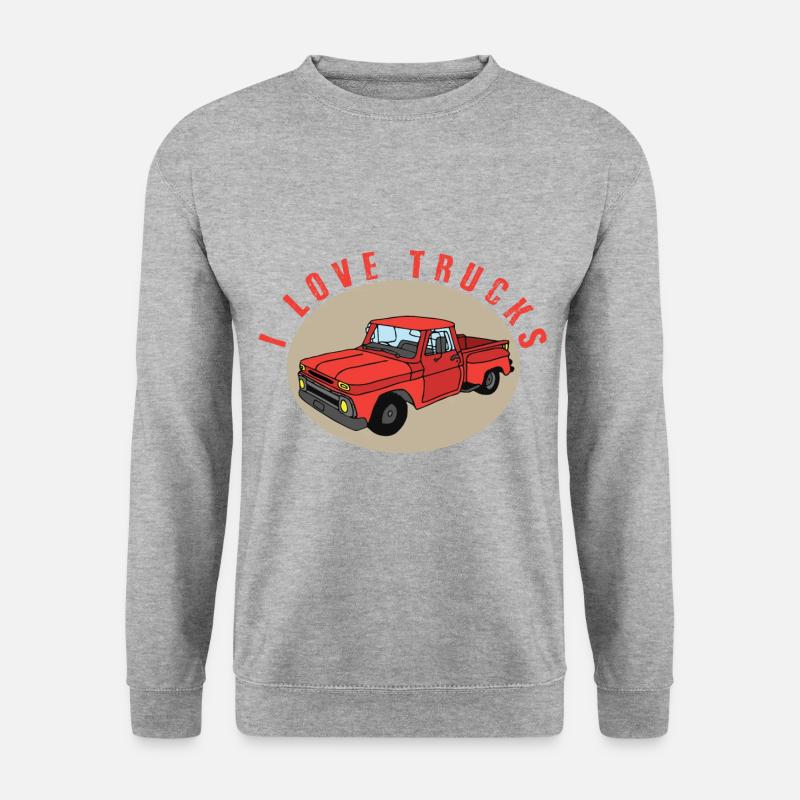 Pickup Truck Love - Unisex Pullover - Weißgrau meliert
