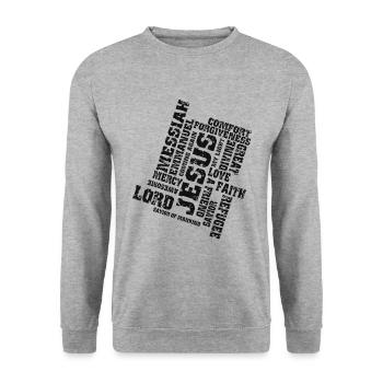 Jesus Christ - Lord - Faith - Sweat-shirt Unisexe - gris chiné - Devant - Alina (178cm) & Michal (187cm)