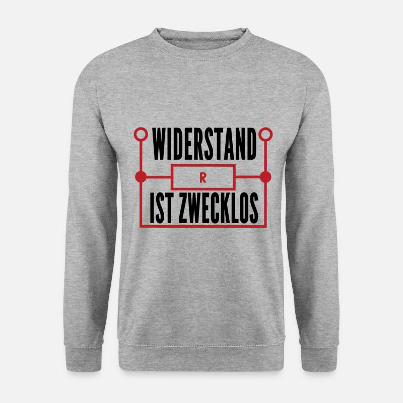 Physiker. Widerstand. Physik. - Unisex Pullover - Weißgrau meliert