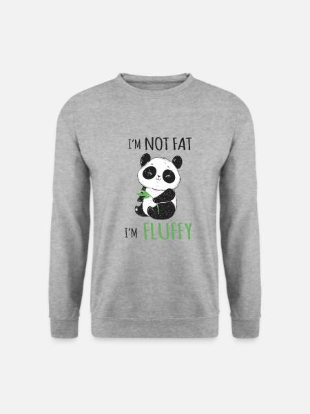 I'm not fat I'm fluffy funny panda bear design - Unisex Sweatshirt - salt & pepper
