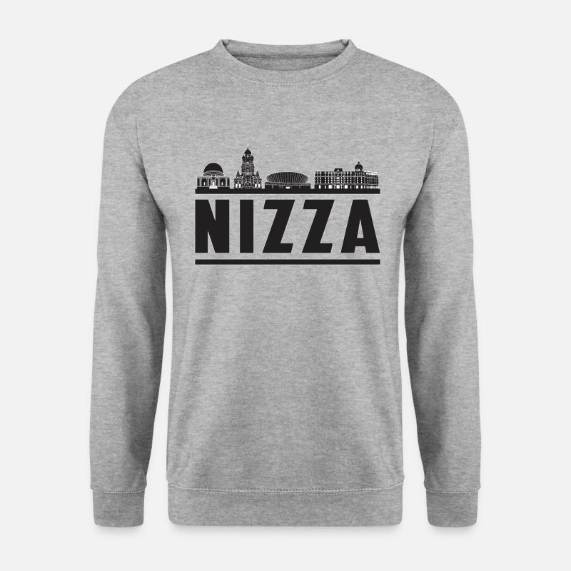 Nizza Nice Frankreich Urlaub Geburtstag Spruch - Unisex Pullover - Weißgrau meliert