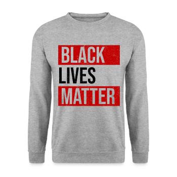 Black Lives Matter - Unisex Pullover - Weißgrau meliert - Vorne - Alina (178cm) & Michal (187cm)
