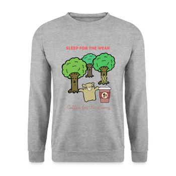 Coffee for the strong Bear - Unisex Sweatshirt - salt & pepper - Front - Alina (178cm) & Michal (187cm)
