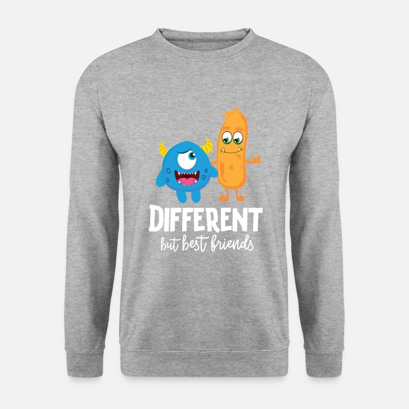 Freunde mit unterschieden Monster - Unisex Pullover - Weißgrau meliert