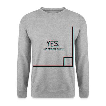 ich hab immer recht - Unisex Pullover - Weißgrau meliert - Vorne - Alina (178cm) & Michal (187cm)