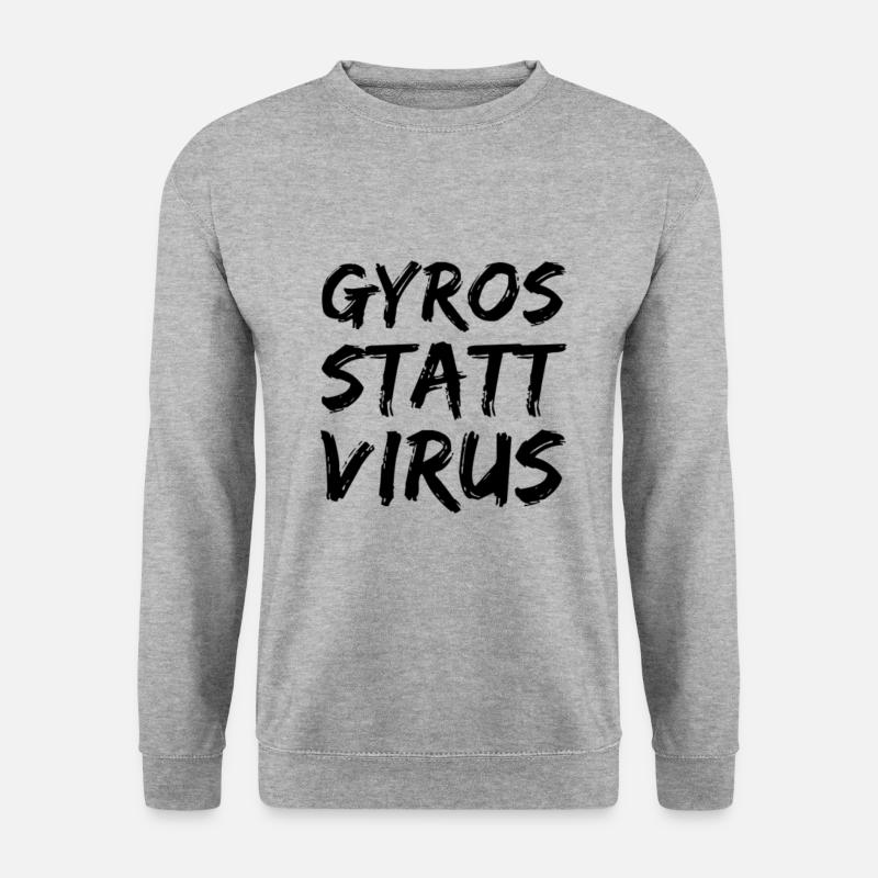 Gyros statt Virus Geschenkidee - Unisex Pullover - Weißgrau meliert