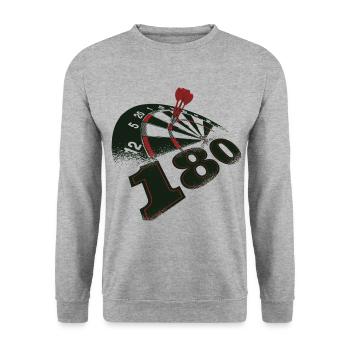 Dart Dartpfeil Darts Bullseye WM darten Geschenk - Unisex Pullover - Weißgrau meliert - Vorne - Alina (178cm) & Michal (187cm)