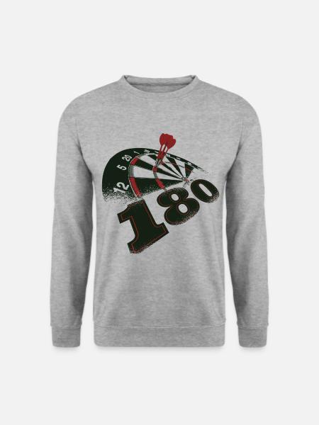 Dart Dartpfeil Darts Bullseye WM darten Geschenk - Unisex Pullover - Weißgrau meliert
