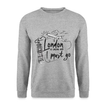 Big Ben - London - UK - Unisex Sweatshirt - salt & pepper - Front - Alina (178cm) & Michal (187cm)