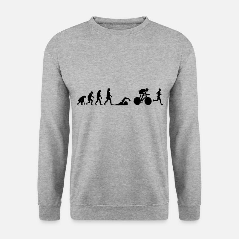 Triathlon Triathleten Wettkampf Geschenkidee - Unisex Pullover - Weißgrau meliert