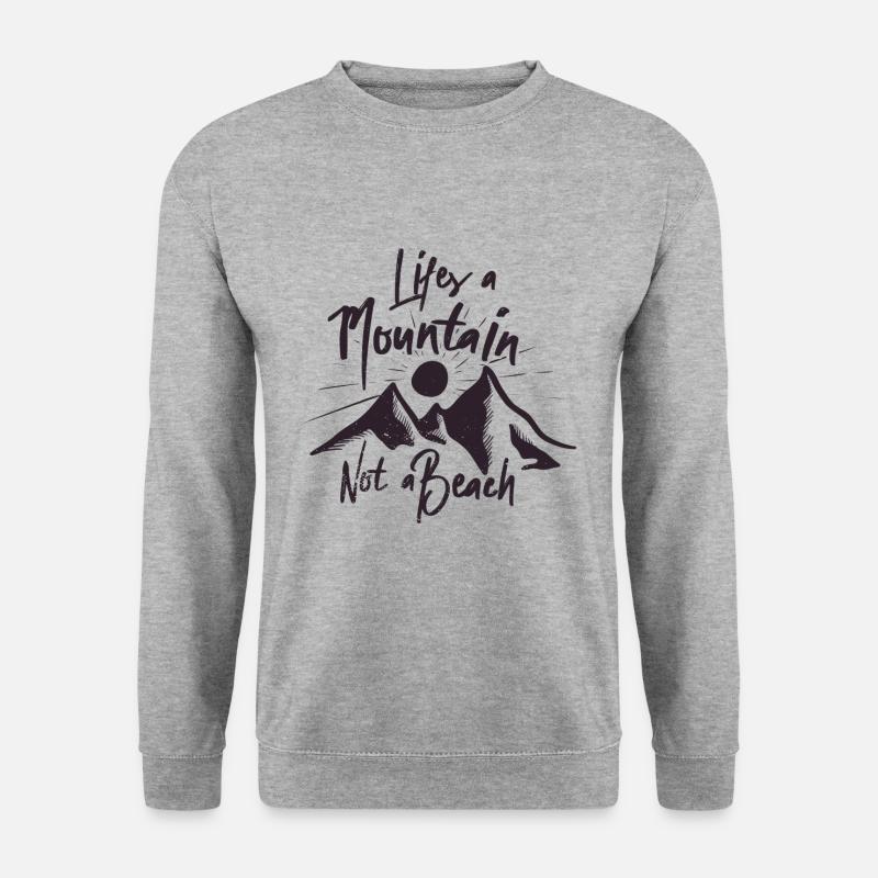 Life - Mountain - Berge - Unisex Pullover - Weißgrau meliert
