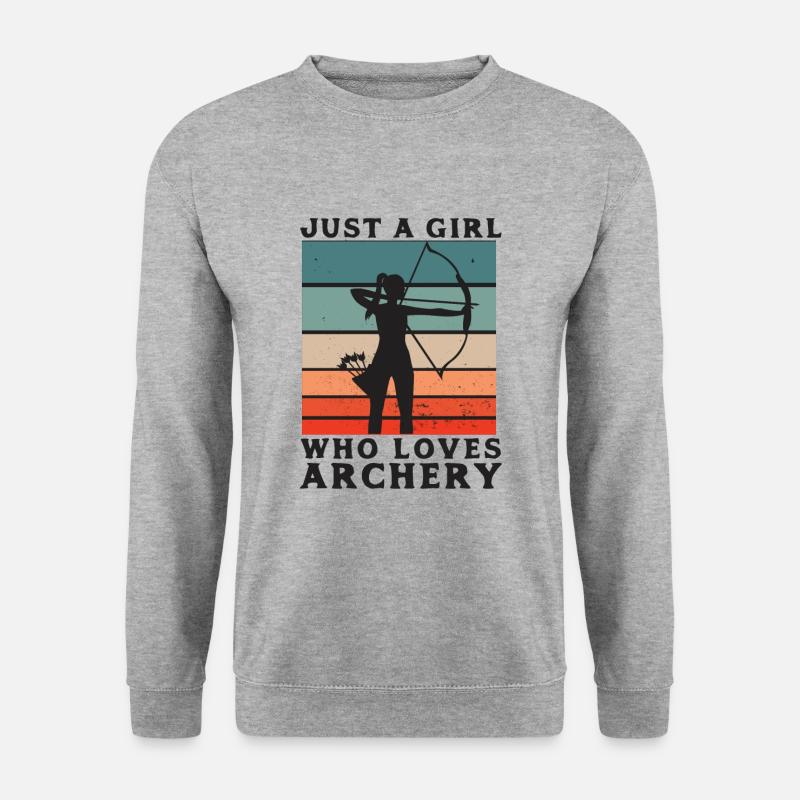 Bogenschießen - Pfeil und Bogen - Archery - Unisex Pullover - Weißgrau meliert