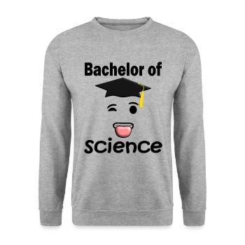 Le diplômé tire la langue. L'étudiant au - Sweat-shirt Unisexe - gris chiné - Devant - Alina (178cm) & Michal (187cm)
