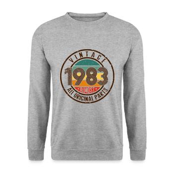 Vintage 1983 83 Anniversary Retro Vintage cadea - Unisex Sweatshirt - salt & pepper - Front - Alina (178cm) & Michal (187cm)