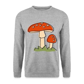 Mouche champignons agaric Champignon - Sweat-shirt Unisexe - gris chiné - Devant - Alina (178cm) & Michal (187cm)