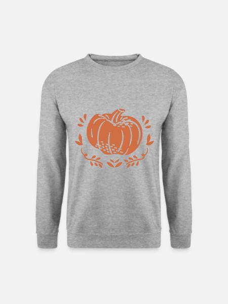 Kürbis - Unisex Pullover - Weißgrau meliert
