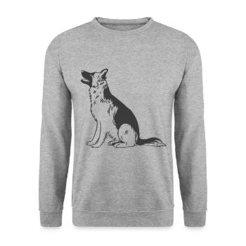 German Shepherd - Unisex Sweatshirt - salt & pepper - Front - Alina (178cm) & Michal (187cm)