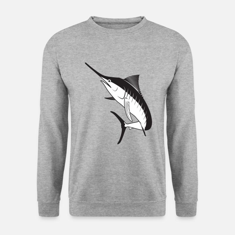 Schwertfisch - Unisex Pullover - Weißgrau meliert