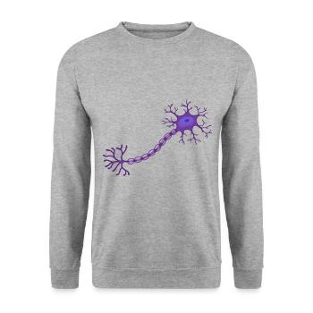 Neuron Neurobiology Neuroscience Biology - Unisex Sweatshirt - salt & pepper - Front - Alina (178cm) & Michal (187cm)
