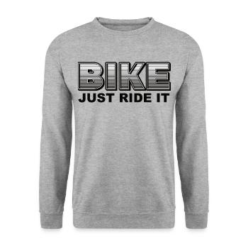 BIKE Just Ride It - Unisex Pullover - Weißgrau meliert - Vorne - Alina (178cm) & Michal (187cm)