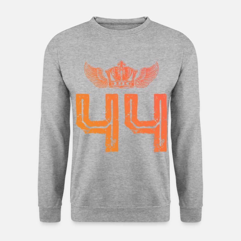 44 Zahl Krone - Unisex Pullover - Weißgrau meliert