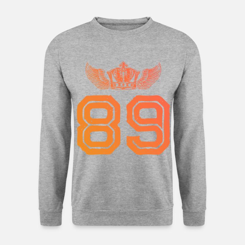 89 Number crown - Unisex Sweatshirt - salt & pepper