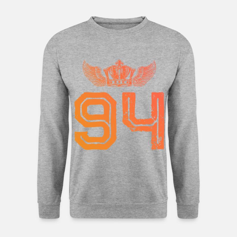 94 Zahl Krone - Unisex Pullover - Weißgrau meliert