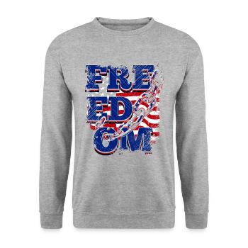 A Beautiful Freedom & Freedom Design - Unisex Sweatshirt - salt & pepper - Front - Alina (178cm) & Michal (187cm)