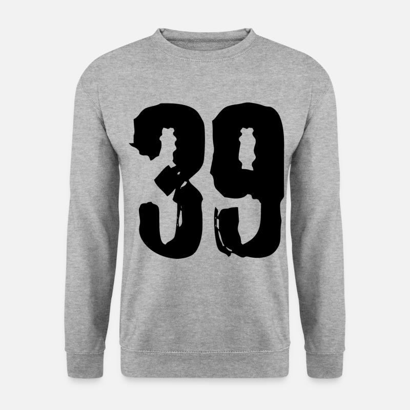 39 Zahl Trikot - Unisex Pullover - Weißgrau meliert