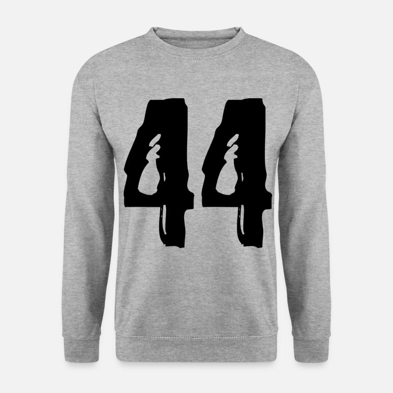44 Zahl Trikot - Unisex Pullover - Weißgrau meliert