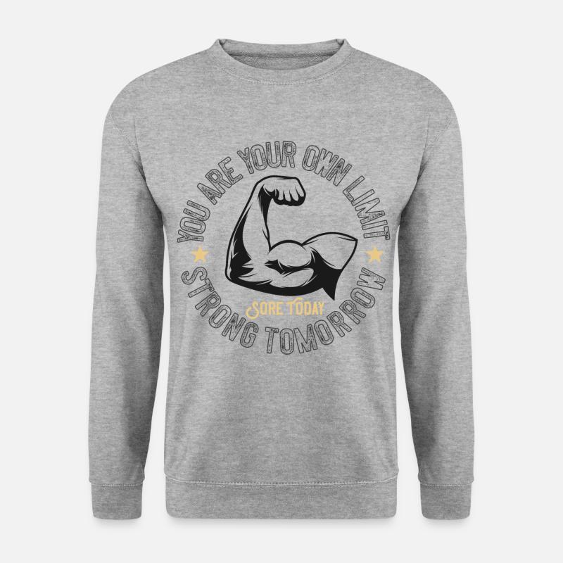 Muskeln, Bodybuilding - Unisex Pullover - Weißgrau meliert