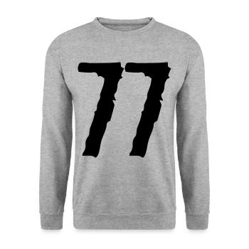 77 Number jersey - Unisex Sweatshirt - salt & pepper - Front - Alina (178cm) & Michal (187cm)