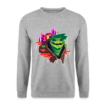 Ein Schöner Druide des Sporenkreis-Designs - Unisex Pullover - Weißgrau meliert - Vorne - Alina (178cm) & Michal (187cm)