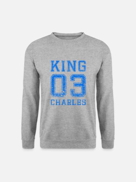 König Charles III England Prinz Charles - Unisex Pullover - Weißgrau meliert