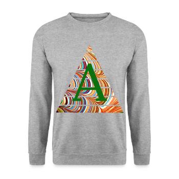 dreieck e 56 a - Unisex Pullover - Weißgrau meliert - Vorne - Alina (178cm) & Michal (187cm)